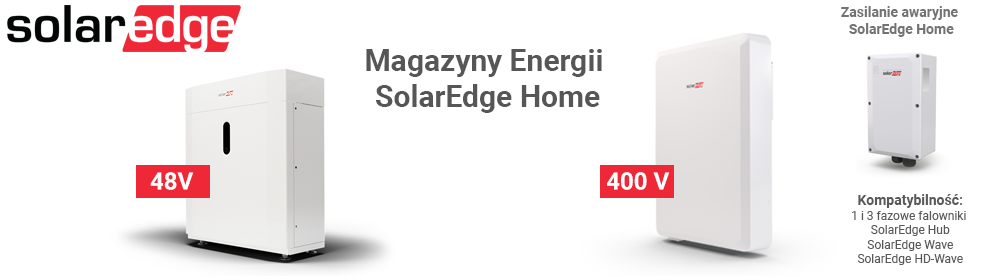 obraz przedstawia magazyny energii wraz zasilaniem awaryjnym, solaredge home